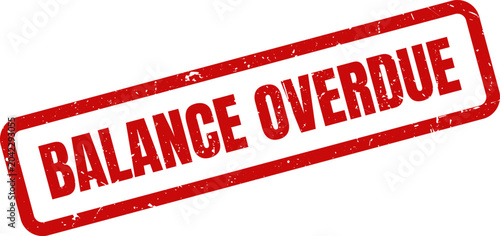 Εκτύπωση καμβά Red Rubber Stamp with Balance Overdue Text for Finance and Accounting Workflow S