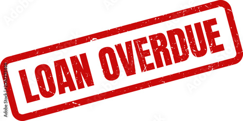 Φωτογραφία Loan Overdue Red Rubber Stamp Impression on White Background for Late Deadline a