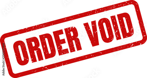 Photos Order Void Red Rubber Stamp Impression on White Background for Rejection, Denial