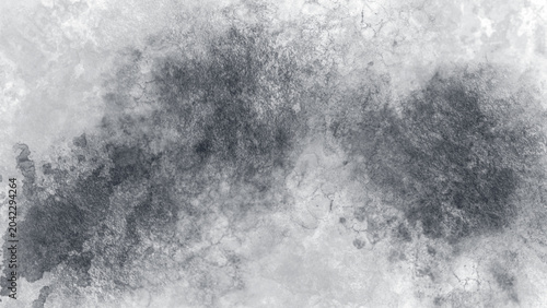Grungy black and white watercolor texture, abstract ink wash background with splatters, distressed monochrome artistic paper surface for graphic design