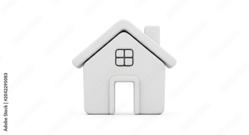 Fototapeta premium White 3d house icon isolated on white