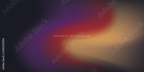 Glowing purple red yellow orange black abstract color gradient banner poster cover design, dark grainy texture, copy space