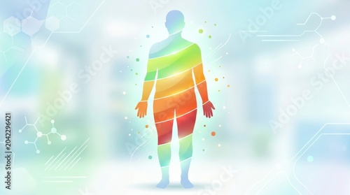 Human form visualization medical science infographic art abstract environment creative concept for wellness insight