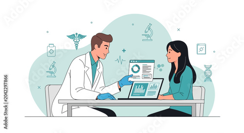 Medical Consultation Demonstrating Analysis and Data Review in Modern Healthcare Settings