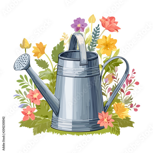 Vintage Watering Scene