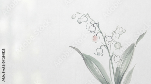 Lily Of The Valley Drawing With Soft White Flowers And Gentle Gray Leaflets