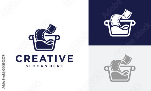 Slika na platnu Creative Filmmaking Studio Logo Design A Culinary Metaphor for Crafting Engaging