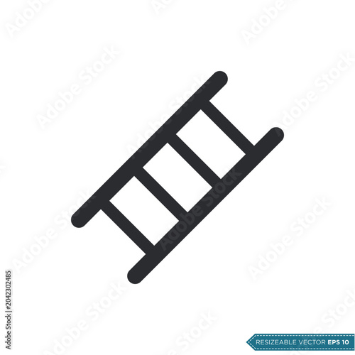 Simple Shape Ladder Icon Vector Template Illustration Design