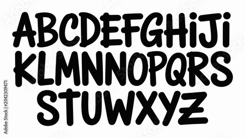 Schilderij op canvas alphabet letters in bold black graffiti style uppercase font typeface design gra
