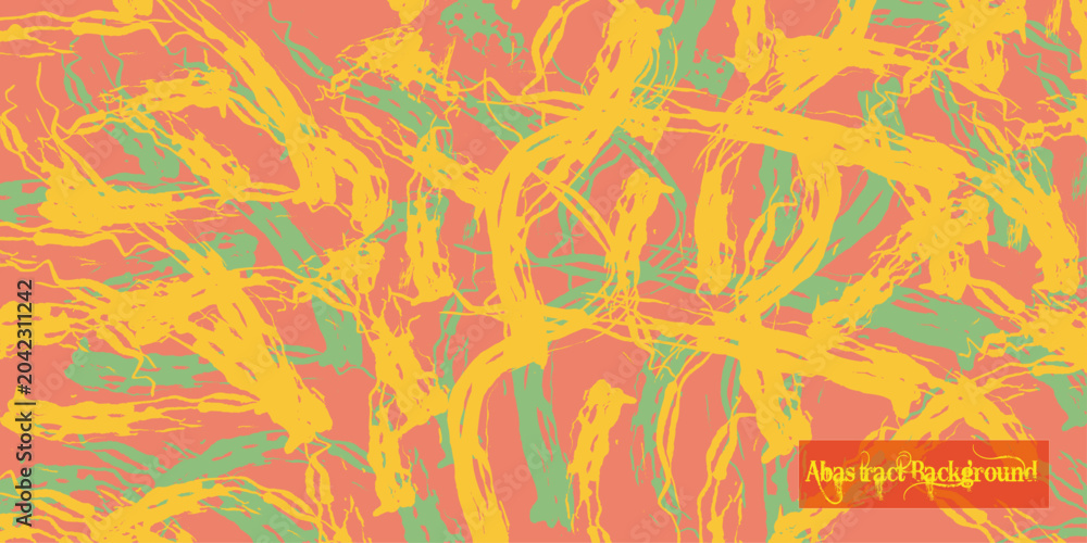 Fototapeta premium Vibrant abstract background with yellow orange and green swirling patterns