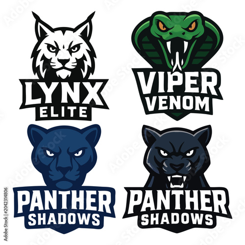 Gaming team logos with animal mascots