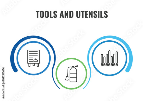 Foto tools and utensils outline icon set