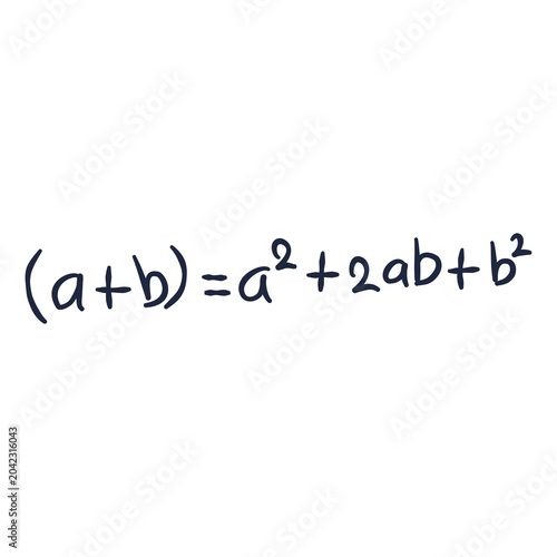 Mathematical algebraic formula representing the square of a sum is displayed on a white background.