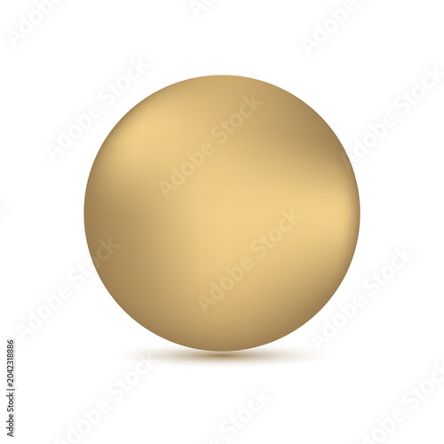 Glass gold ball with shadow	
