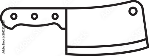 Obraz na płótnie Black and white illustration of a cleaver knife