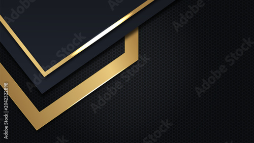 Abstract Dark Background with Gold and Black Geometric Shapes