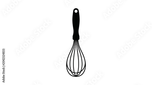 Принти на полотні Simple black wire kitchen whisk tool.
