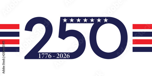 Foto USA 250 Years Independence Celebration Symbol Illustration.