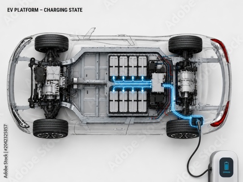 Electric vehicle AWD power distribution technical diagram
