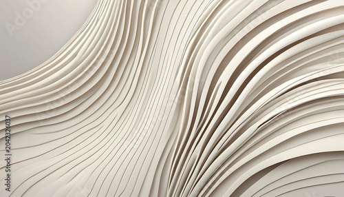 Abstract flowing undulations of cream-colored material creating a mesmerizing, organic, and elegant visual tapestry