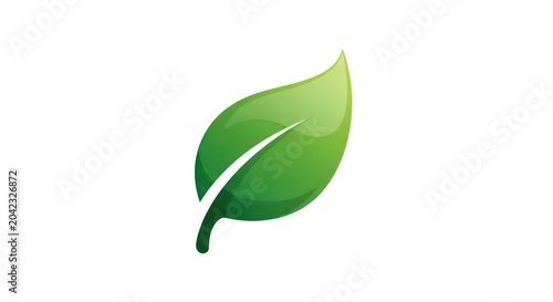 Vibrant green leaf logo for environmental sustainability