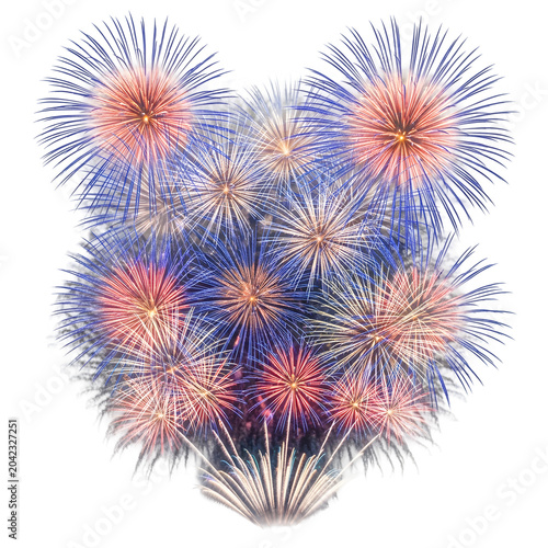 Colorful abstract floral explosion in vibrant colors isolated on white background