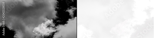Ethereal storm clouds with alpha channel transparency for video editing and professional graphic design assets.