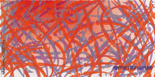 Canvas Print Abstract expressionist background with coral and lavender lines