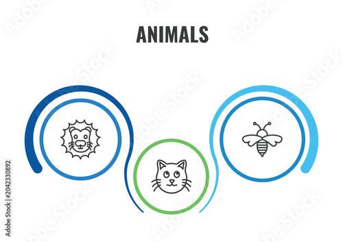 Photos animals outline icon set