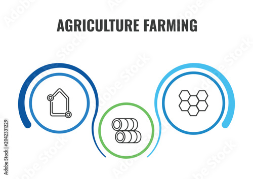 Foto agriculture farming outline icon set