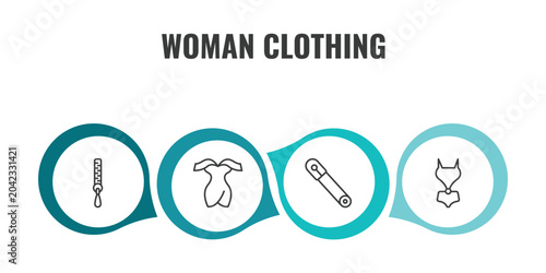 Cuadro en lienzo woman clothing outline icon set