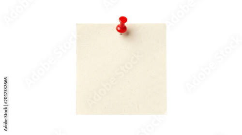 Εκτύπωση καμβά Square sticky note pinned with red thumbtack on a transparent background PNG fil