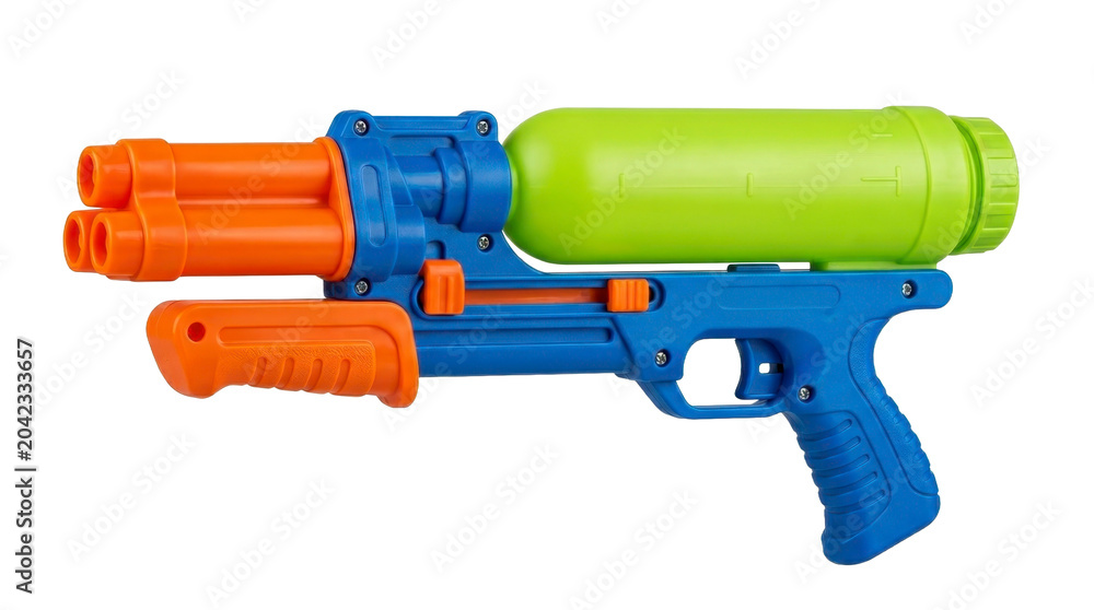 Naklejka premium Plastic water gun toy isolated on a transparent background PNG image