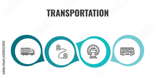 Tableau sur toile transportation outline icon set