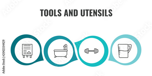 Фотография tools and utensils outline icon set
