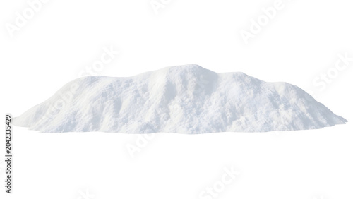 Pile of white fluffy snow on for winter designs as PNG cutout
