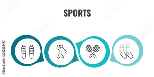 Konstfotografi sports outline icon set