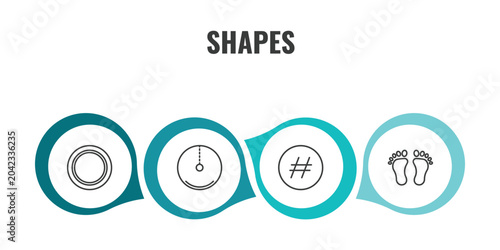 Photos shapes outline icon set