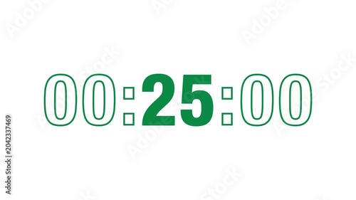Sporty 30-second countdown timer in bold green type on white, with the seconds in solid fill and minutes and centiseconds in outline, evoking the high-energy aesthetic of premium sports branding.
