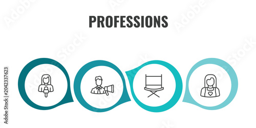 Foto professions outline icon set
