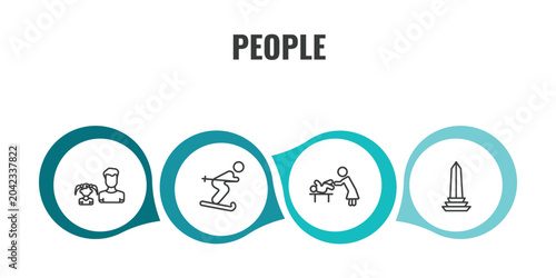 Foto people outline icon set