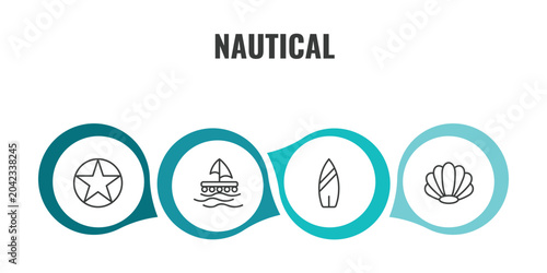 Foto nautical outline icon set
