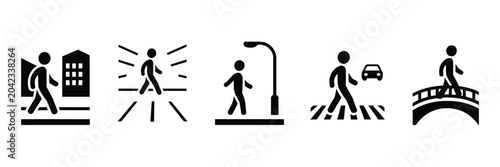 Foto Pedestrian Icons Vector Illustration