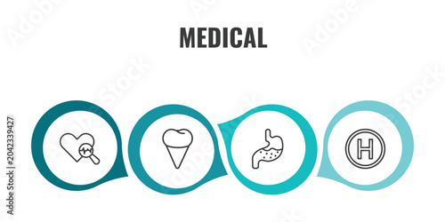 Bild auf Leinwand medical outline icon set