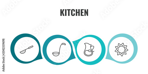 Foto kitchen outline icon set