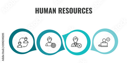 Photos human resources outline icon set