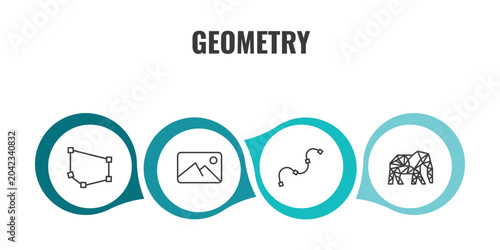 Sticker geometry outline icon set
