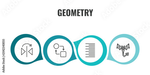Obraz na plátne geometry outline icon set