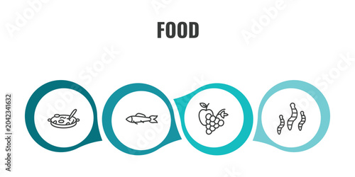 Bild auf Leinwand food outline icon set
