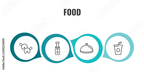 Fotografía food outline icon set